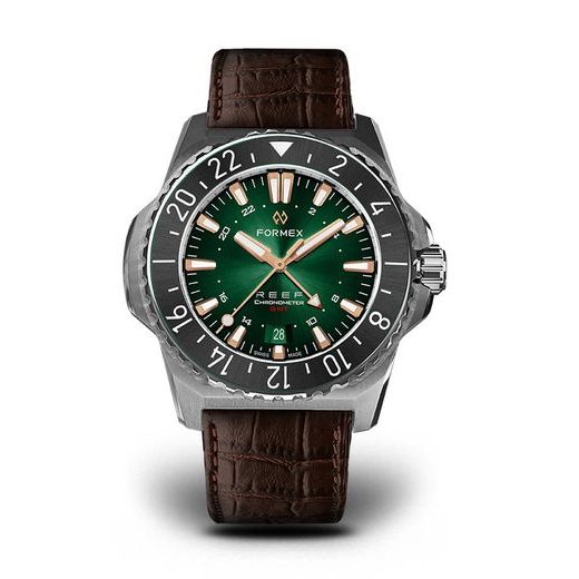 FORMEX REEF GMT AUTOMATIC CHRONOMETER GREEN DIAL WITH ROSE GOLD - REEF - ZNAČKY