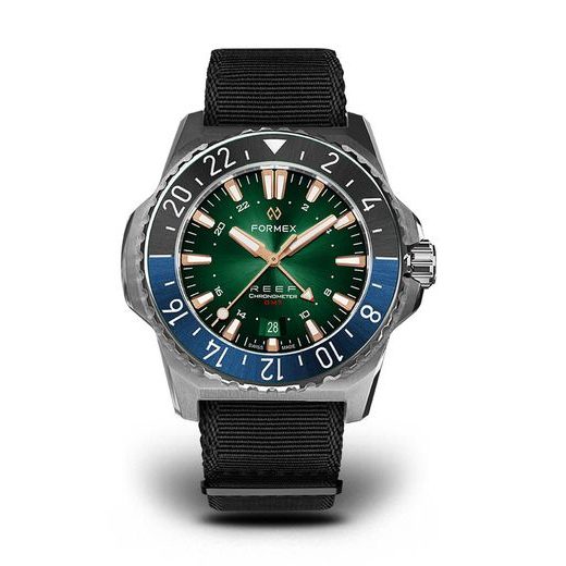 FORMEX REEF GMT AUTOMATIC CHRONOMETER GREEN DIAL WITH ROSE GOLD - REEF - BRANDS