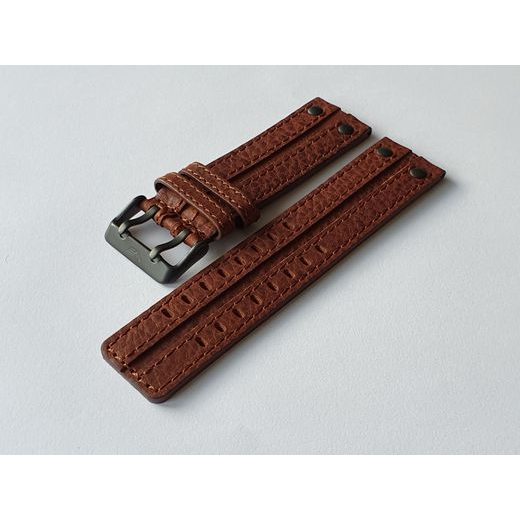 KOŽENÝ ŘEMÍNEK VOSTOK EUROPE PRO EXPEDITION - HNĚDÝ/ČERNÁ SPONA - ŘEMÍNKY - OSTATNÍ