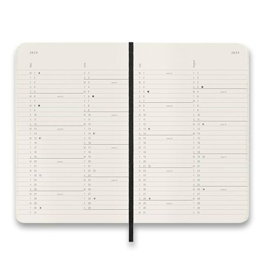 DIÁŘ MOLESKINE 2024 ČERNÝ - MĚSÍČNÍ - MĚKKÉ DESKY - S 1206/5726014 - DIARIES AND NOTEBOOKS - ACCESSORIES