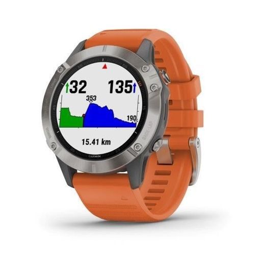 GARMIN FENIX6 PRO SAPPHIRE, TITANIUM/ORANGE BAND (MAP/MUSIC) 010-02158-14 - GARMIN - ZNAČKY
