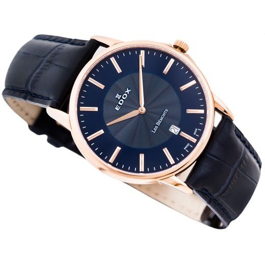 EDOX LES BÉMONTS SLIM LINE DATE 56001-37R-BUIR - LES BÉMONTS - BRANDS