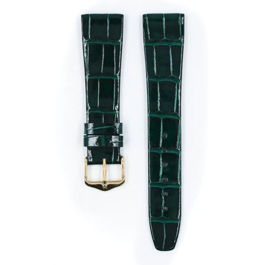 ŘEMÍNEK HIRSCH PRESTIGE 1 ALLIGATOR - TMAVĚ ZELENÝ, LESK - STRAPS - ACCESSORIES