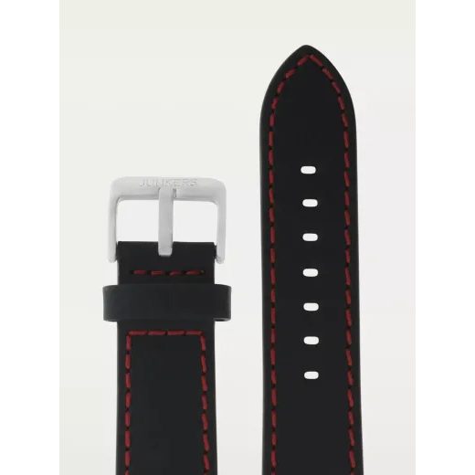 LEATHER STRAP JUNKERS 22MM - BLACK/RED STITCHING - STRAPS - ACCESSORIES