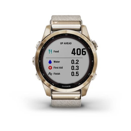 GARMIN FENIX 7S PRO SAPPHIRE SOLAR TITAN ROSE GOLD/ LIMESTONE LEATHER BAND - 010-02539-35 (2) - FENIX 7S - BRANDS