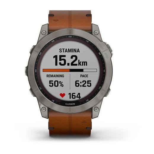 GARMIN FENIX 7X PRO SAPPHIRE SOLAR TITAN/ BROWN LEATHER BAND - 010-02541-19 - FENIX 7X - BRANDS