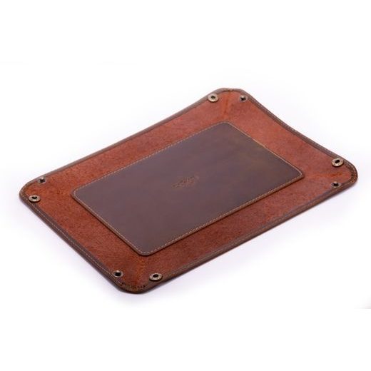 PLATOU DE DEPOZITARE DIN PIELE HELVETI (MARO ÎNCHIS) - CUTII PENTRU CEASURI - ALTELE