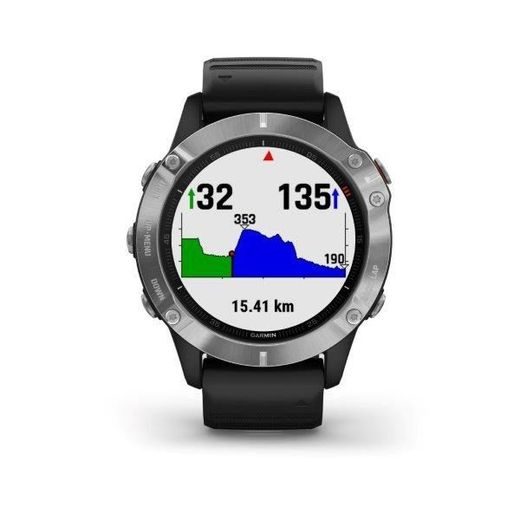 GARMIN FENIX6 GLASS, SILVER/BLACK BAND 010-02158-00 - GARMIN - ZNAČKY