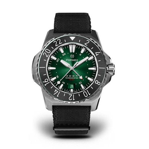 FORMEX REEF GMT AUTOMATIC CHRONOMETER GREEN DIAL WITH RED GMT - REEF - BRANDS