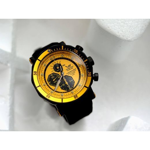 VOSTOK EUROPE LUNOCHOD-2 MULTIFUNCIONAL LINE YM86-620C504 - YELLOW RUBBER STRAP - LUNOCHOD-2 - BRANDS