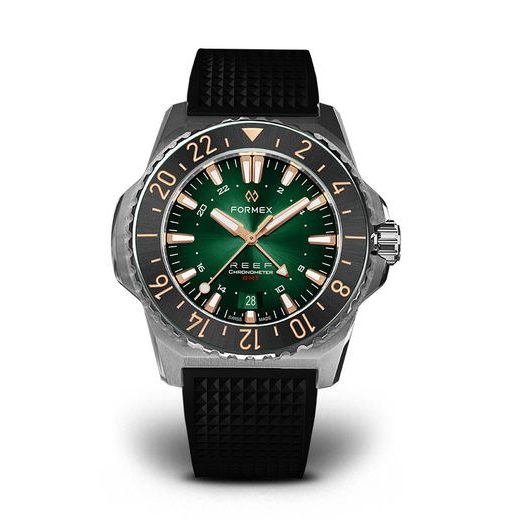 FORMEX REEF GMT AUTOMATIC CHRONOMETER GREEN DIAL WITH ROSE GOLD - REEF - BRANDS