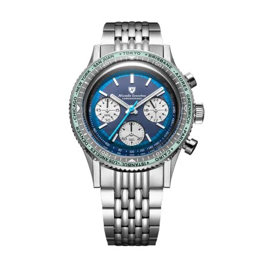 NIVADA GRENCHEN CHRONOKING RACING BLUE LAGOON - INTER. BEZEL - CHRONOMASTER - BRANDS