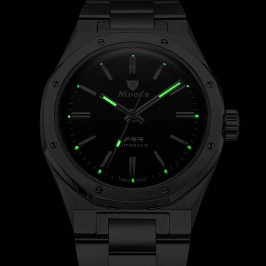 NIVADA GRENCHEN F77 SST ONYX DIAL BATON HANDS MK2 - 38MM - F77 - BRANDS