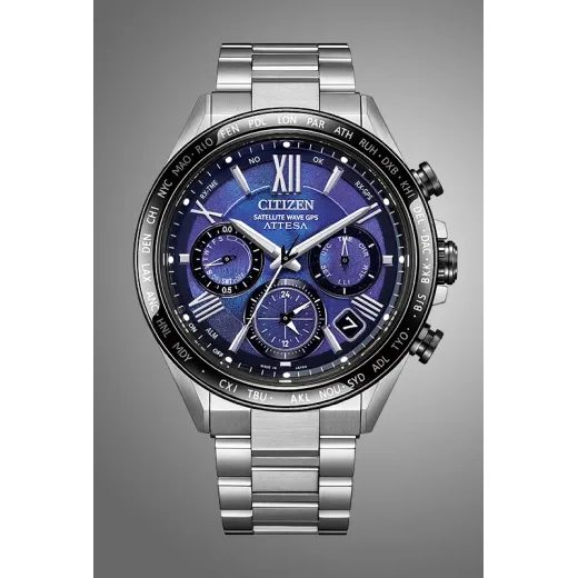 CITIZEN ATTESA SATELLITE WAVE GPS UNITE WITH BLUE LIMITED EDITION CC4075-50L - SUPER TITANIUM - ZNAČKY