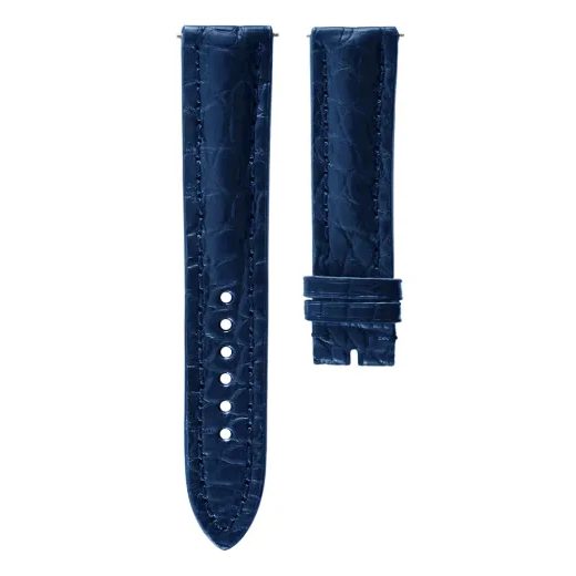 KOŽENÝ ŘEMÍNEK BIATEC Z PRAVÉHO KROKODÝLA | MODRÝ - 20 MM - STRAPS - ACCESSORIES