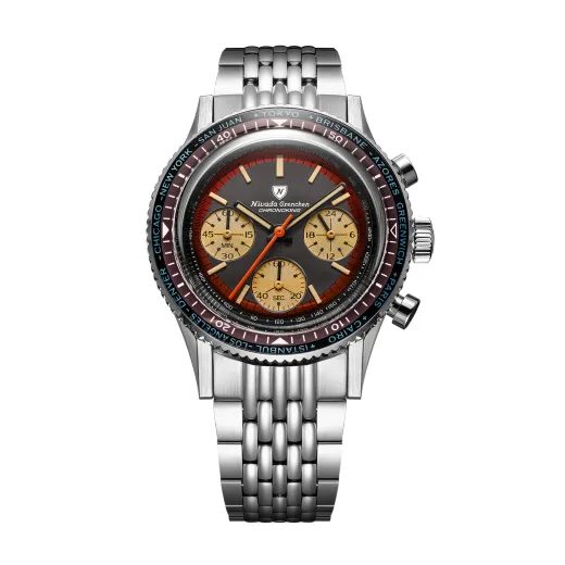 NIVADA GRENCHEN CHRONOKING RACING BLACK AMBER - INTER. BEZEL - CHRONOMASTER - BRANDS