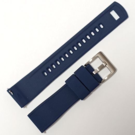 SILICONE STRAP, BLUE WITH SILVER BUCKLE - STRAPS - ACCESSORIES