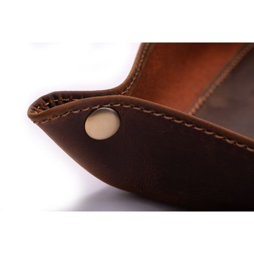 PLATOU DE DEPOZITARE DIN PIELE HELVETI (MARO ÎNCHIS) - CUTII PENTRU CEASURI - ALTELE