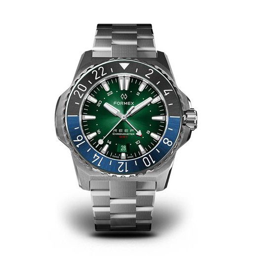 FORMEX REEF GMT AUTOMATIC CHRONOMETER GREEN DIAL WITH RED GMT - REEF - BRANDS