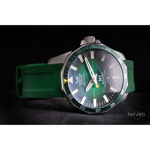 VOSTOK EUROPE N-1 ROCKET AUTOMATIC LINE NH35-225A710 - GREEN RUBBER STRAP - ROCKET N-1 - BRANDS