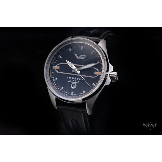 VOSTOK EUROPE LIMITOVANÁ EDICE EMBÉČKA AUTOMATIC LINE NH35-325A498 - ČERNÝ KOŽENÝ ŘEMÍNEK - EMBÉČKA - ZNAČKY