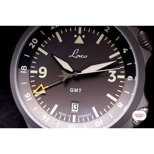 LACO FLIEGER FRANKFURT GMT SCHWARZ - PILOT SPECIAL MODELS - BRANDS