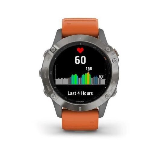 GARMIN FENIX6 PRO SAPPHIRE, TITANIUM/ORANGE BAND (MAP/MUSIC) 010-02158-14 - GARMIN - ZNAČKY