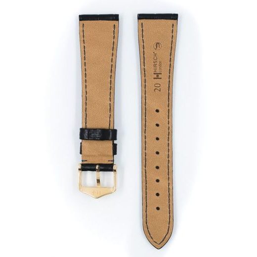 ŘEMÍNEK HIRSCH LONDON ALLIGATOR (NO QR) - ČERNÝ, MAT - ŘEMÍNKY - OSTATNÍ