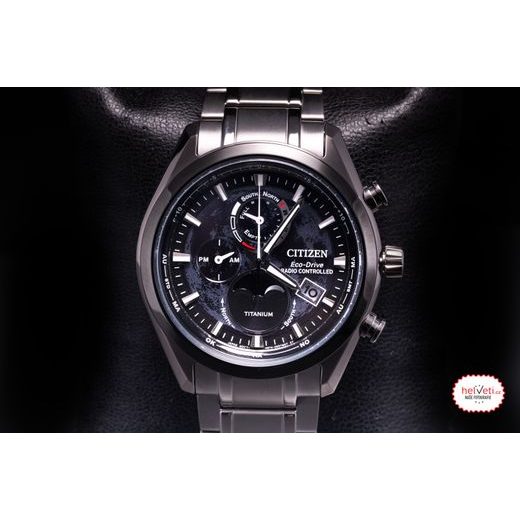 CITIZEN ECO-DRIVE RADIO CONTROLLED TSUKIYOMI MOONPHASE SUPER TITANIUM BY1018-80E - SUPER TITANIUM - BRANDS