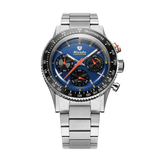 NIVADA GRENCHEN CHRONOKING MECAQUARTZ RACING BLUE - INTER. BEZEL - CHRONOMASTER - ZNAČKY