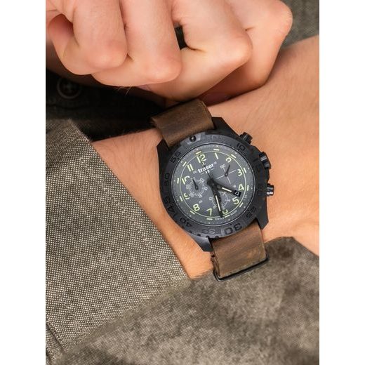 TRASER P96 OUTDOOR PIONEER EVOLUTION CHRONO GREY LEATHER - TRASER - BRANDS