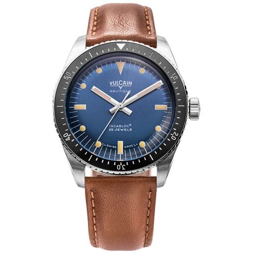 VULCAIN SKINDIVER NAUTIQUE BLUE WITH KHAKI BROWN LUM - SKINDIVER NAUTIQUE - ZNAČKY