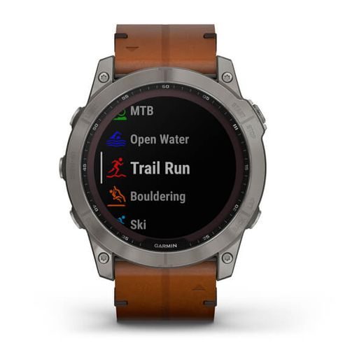 GARMIN FENIX 7X PRO SAPPHIRE SOLAR TITAN/ BROWN LEATHER BAND - 010-02541-19 - FENIX 7X - BRANDS