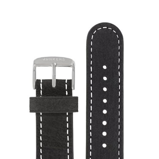 LEATHER STRAP JUNKERS 22MM - BLACK/TWO RIVETS - STRAPS - ACCESSORIES