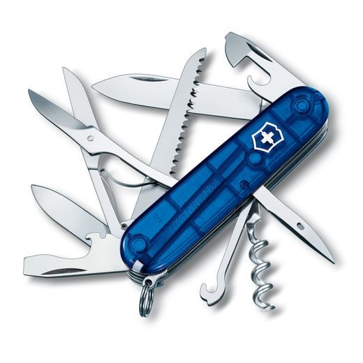 NŮŽ VICTORINOX HUNTSMAN MODRÁ TRANSPARENTNÍ 1.3713.T2B1 - KAPESNÍ NOŽE - OSTATNÍ
