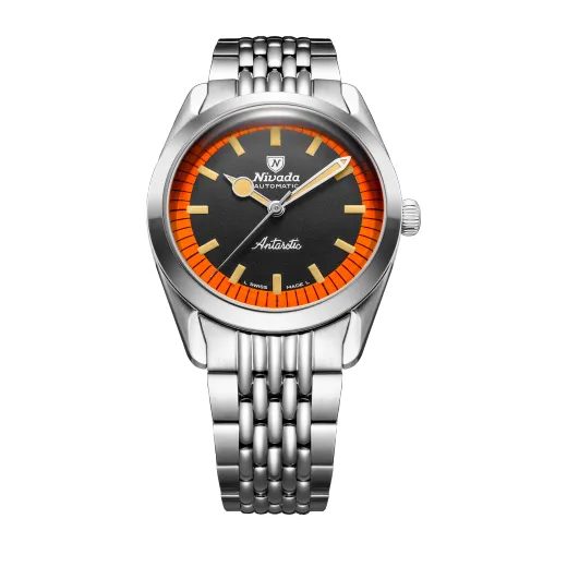 NIVADA GRENCHEN SUPER ANTARCTIC BLACK & ORANGE - 38 MM NO DATE - ANTARCTIC - ZNAČKY