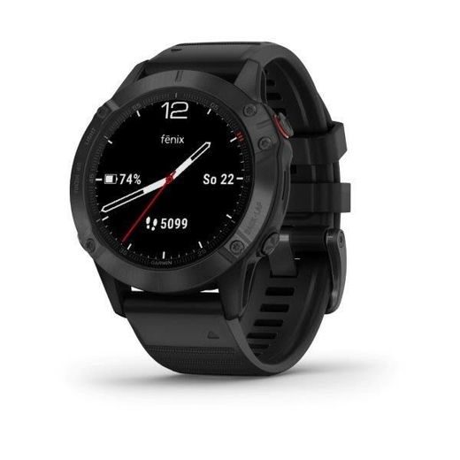 GARMIN FENIX 6 PRO GLASS, BLACK/BLACK BAND (MAP/MUSIC) 010-02158-02 - GARMIN - BRANDS