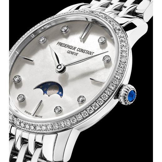 FREDERIQUE CONSTANT SLIMLINE LADIES MOONPHASE QUARTZ FC-206MPWD1SD6B - SLIMLINE LADIES - ZNAČKY