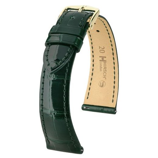 ŘEMÍNEK HIRSCH LONDON ALLIGATOR - TMAVĚ ZELENÝ, LESK - ŘEMÍNKY - OSTATNÍ