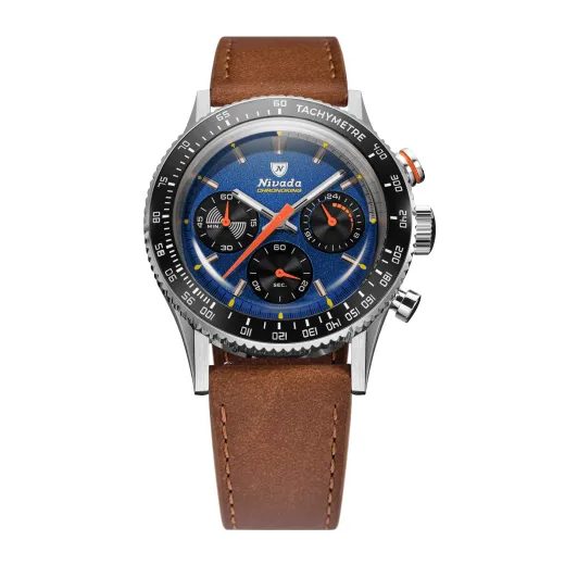 NIVADA GRENCHEN CHRONOKING MECAQUARTZ RACING BLUE - INTER. BEZEL - CHRONOMASTER - ZNAČKY