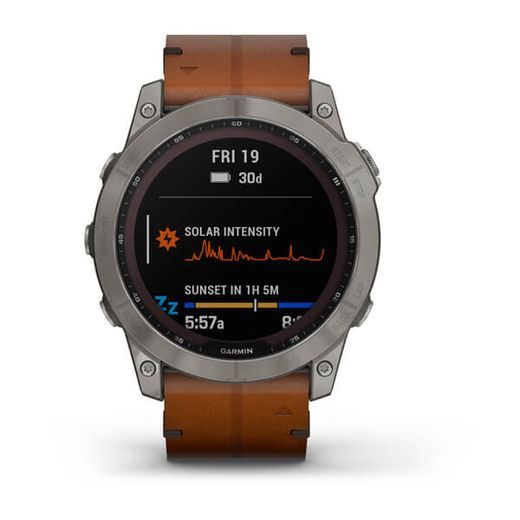 GARMIN FENIX 7X PRO SAPPHIRE SOLAR TITAN/ BROWN LEATHER BAND - 010-02541-19 - FENIX 7X - ZNAČKY