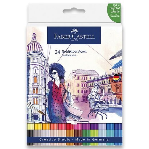 SADA POPISOVAČŮ FABER-CASTELL GOLDFABER AQUA DUAL MARKER - 24KS 0074/1646240 - PŘÍSLUŠENSTVÍ - OSTATNÍ