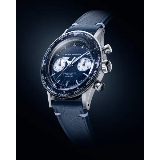 NIVADA GRENCHEN CHRONOGRAPH VALJOUX 23 AVENTURINE BLUE - CHRONOMASTER - BRANDS