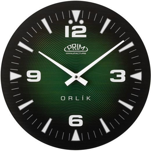 HODINY ORLÍK III ČERNO/ZELENÉ E09.5541.9040 - NÁSTĚNNÉ HODINY - OSTATNÍ
