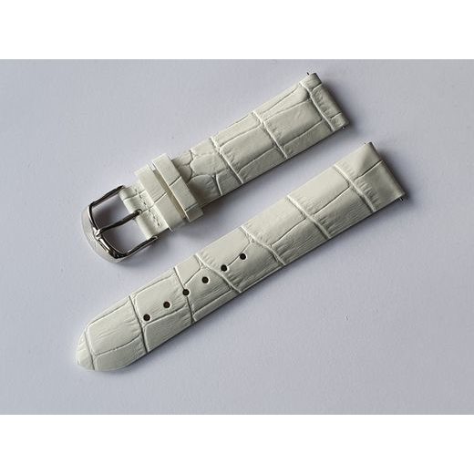 KOŽENÝ ŘEMÍNEK VOSTOK EUROPE CROCO PRO UNDINE - BÍLÝ/LESKLÁ SPONA - ŘEMÍNKY - OSTATNÍ