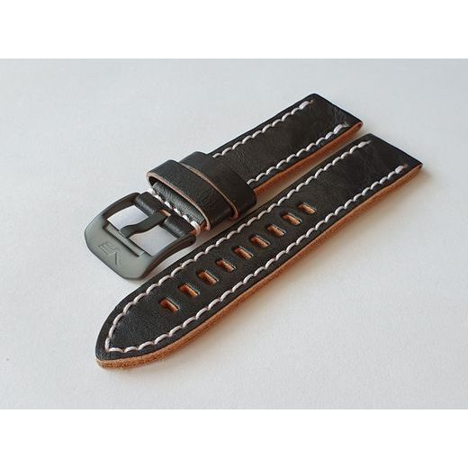 KOŽENÝ ŘEMÍNEK VOSTOK EUROPE PRO ALMAZ NH35A-320C257 - BÍLÉ PROŠITÍ/ČERNÁ SPONA - ŘEMÍNKY - OSTATNÍ