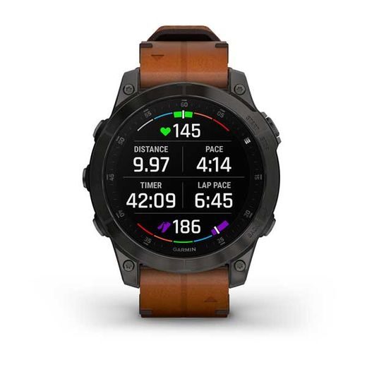 GARMIN EPIX™ PRO SAPPHIRE STYLE, TITAN BLACK/ BROWN LEATHER BAND - 010-02582-30 - EPIX - BRANDS