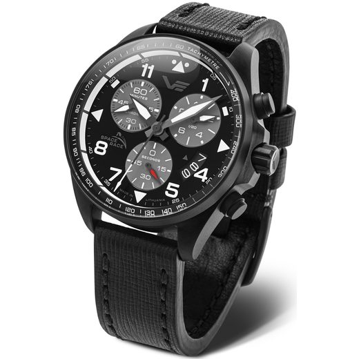 VOSTOK EUROPE SPACE RACE CHRONO LINE 6S30-325C744 - BLACK LEATHER STRAP - SPACE RACE - BRANDS
