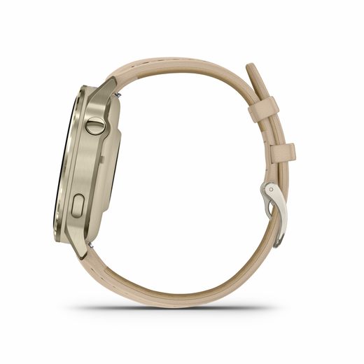 GARMIN VENU® 4 - 41 MM LUNAR GOLD / BONE SILIKONOVÝ ŘEMÍNEK A LIGHT SAND KOŽENÝ ŘEMÍNEK 010-03013-03 - VENU 4 - ZNAČKY