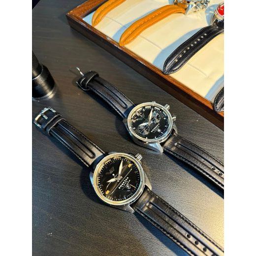 VOSTOK EUROPE LIMITOVANÁ EDICE EMBÉČKA CHRONO LINE 6S21-325A497 - BLACK LEATHER STRAP - EMBÉČKA - BRANDS